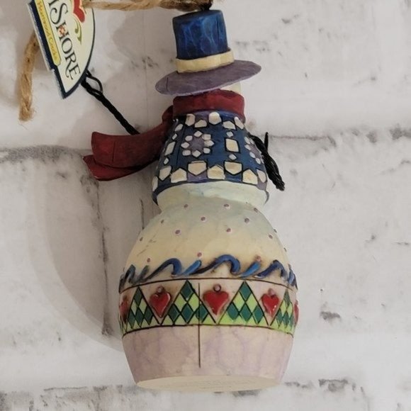 JIM SHORE HEARTWOOD CREEK SNOWMAN CHRISTMAS ORNAMENT  C113110 - Picture 2 of 4